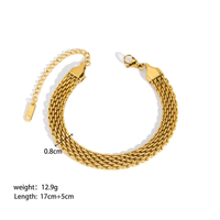 Gold Anti Tarnish Woven Chain Bracelet