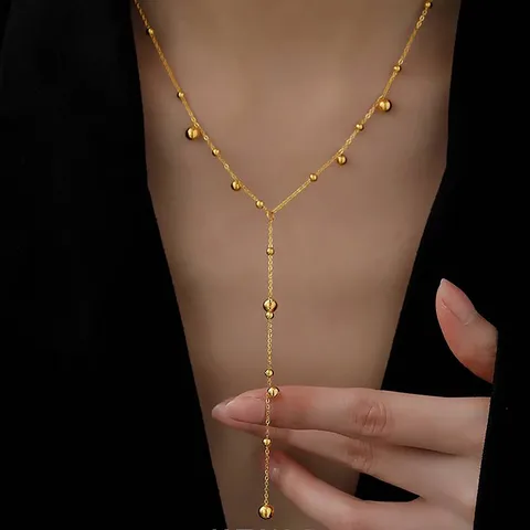 Gold Anti Tarnish Cascade Y-Neckpiece