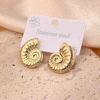 Golden Anti Tarnish Conch Earrings