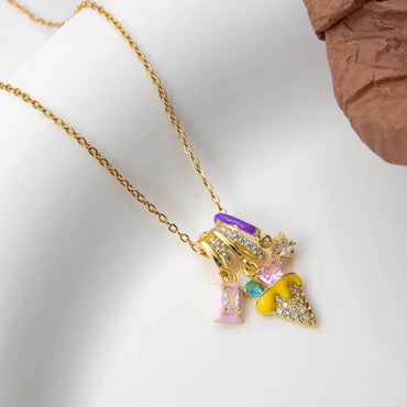 Golden Anti Tarnish Ice Cream Neckpiece