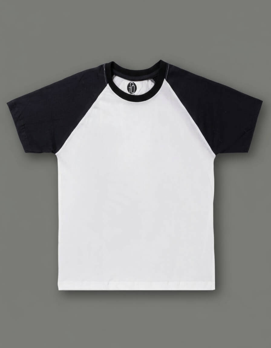 Raglan White And Black