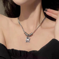Silver Anti Tarnish Double Layered White AD Stone Neckpiece
