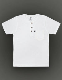 Henley Collar Cotton White