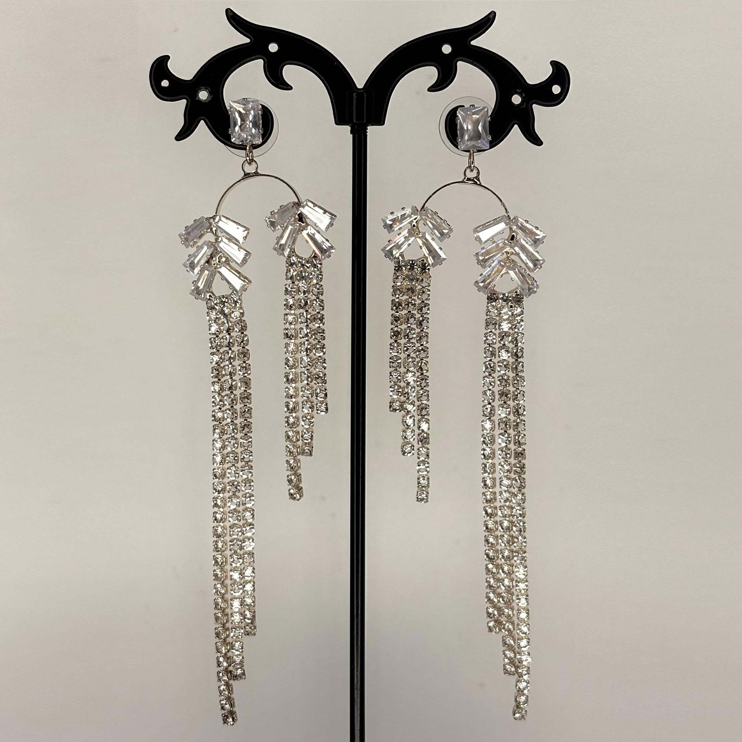 Silver AD Stone Dual Danglers