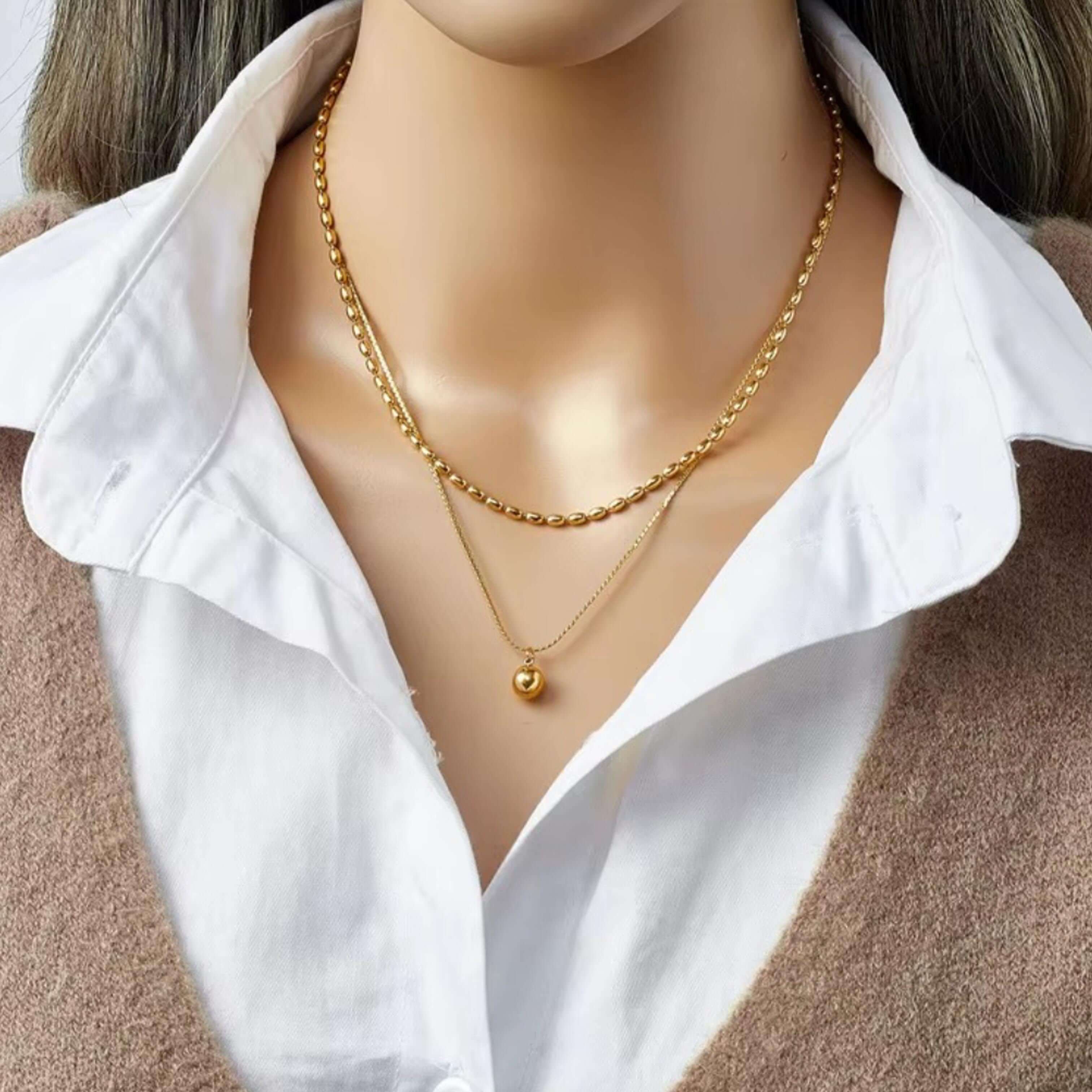 Golden Ball Double Layered Neckpiece
