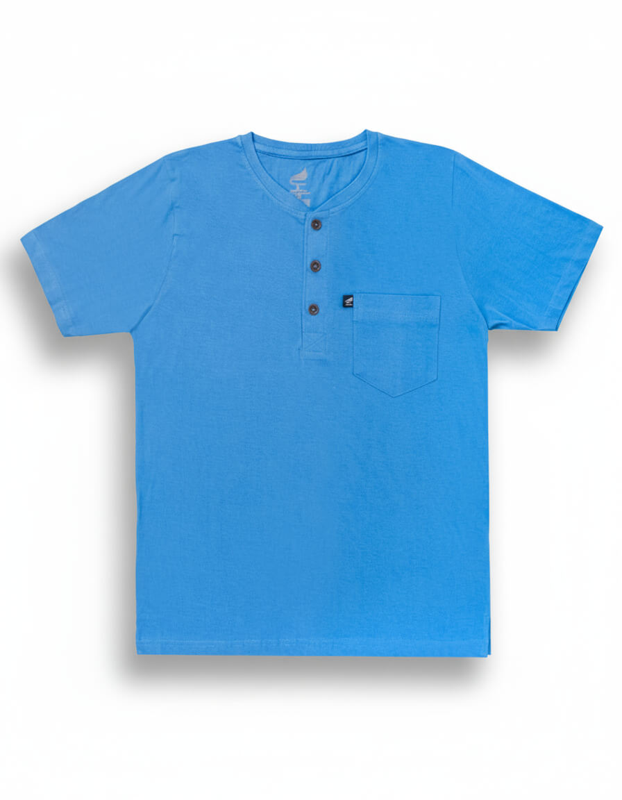 Henley Collar Light Blue