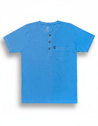 Henley Collar Light Blue