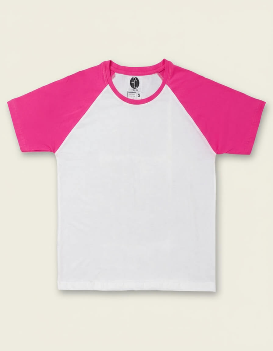 Raglan White And Pink
