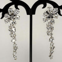 Silver AD Stone Floral Danglers