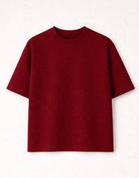 Maroon Premium Looperknit Cotton Drop Shoulder