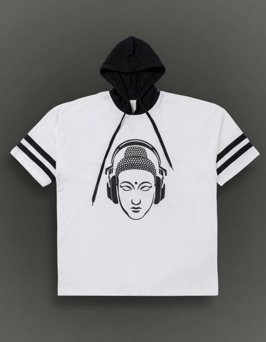 Hooded Black  and White