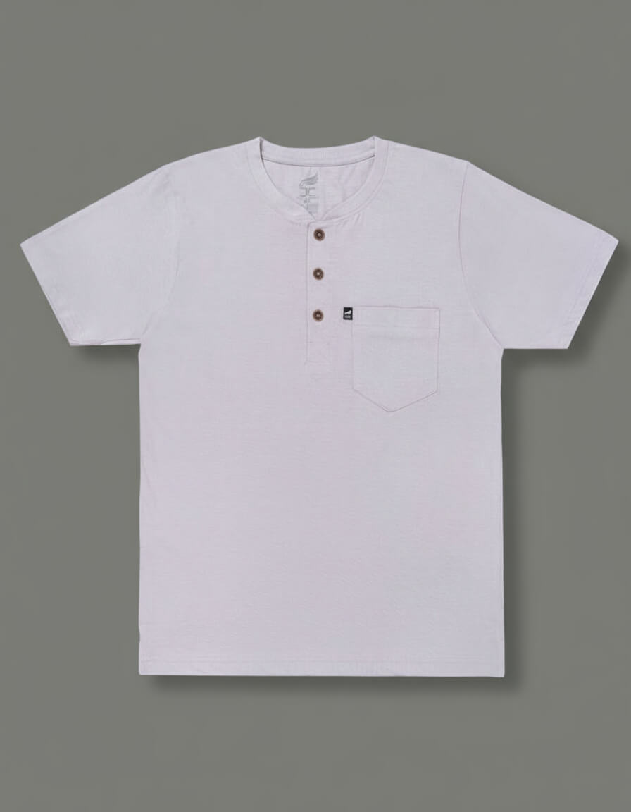 Henley Collar White