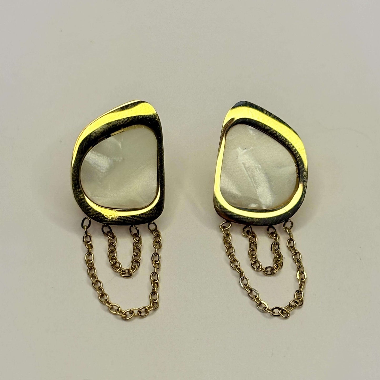 Golden Anti Tarnish Abstract Geometric Earrings