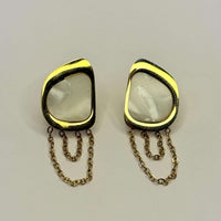 Golden Anti Tarnish Abstract Geometric Earrings