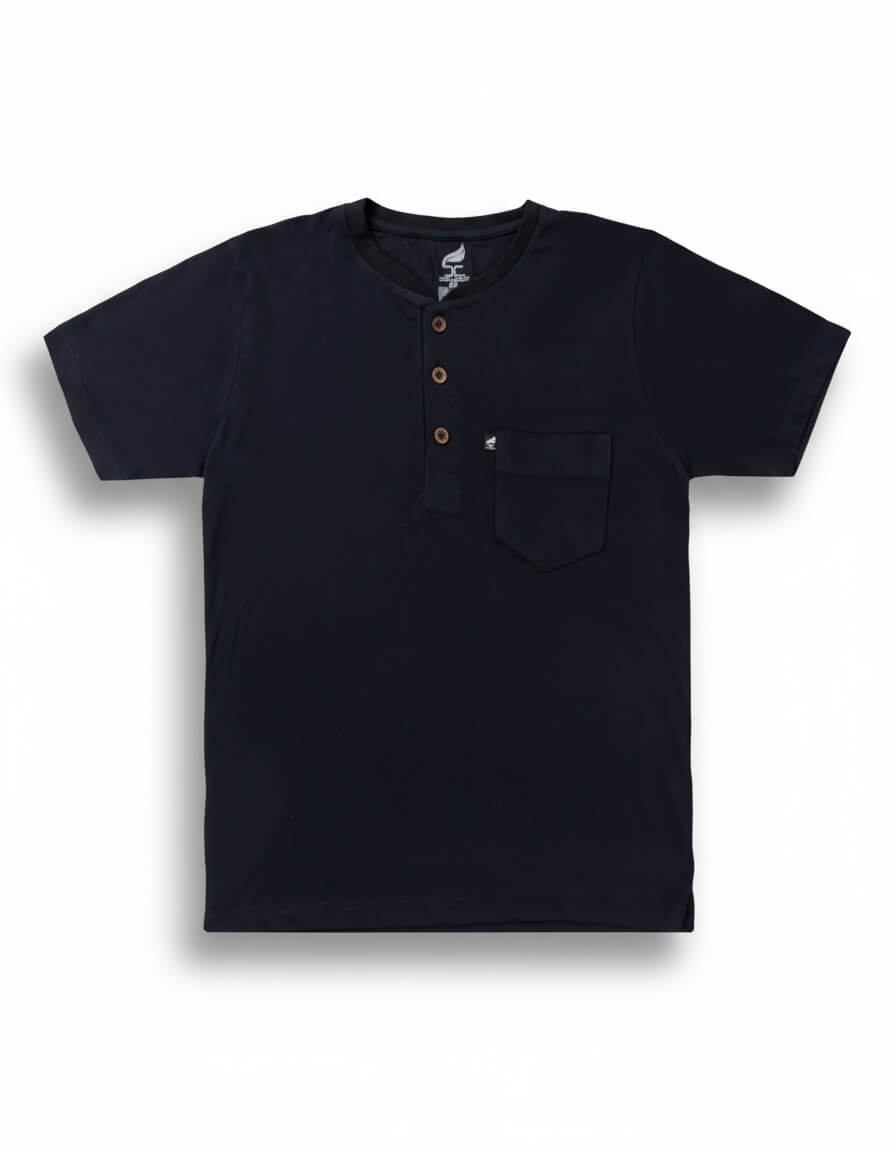 Henley Collar Black
