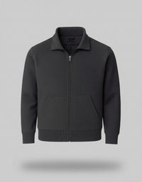 Dark Grey Melange Collar Jacket