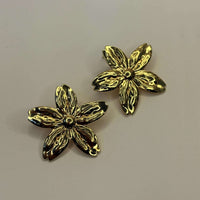 Golden Anti Tarnish Floral Earrings