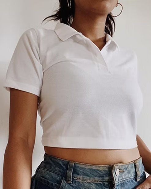 Women Polo T shirt White