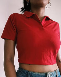 Women Polo T shirt Red