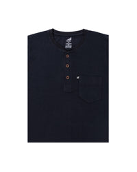 Henley Collar Navy Blue