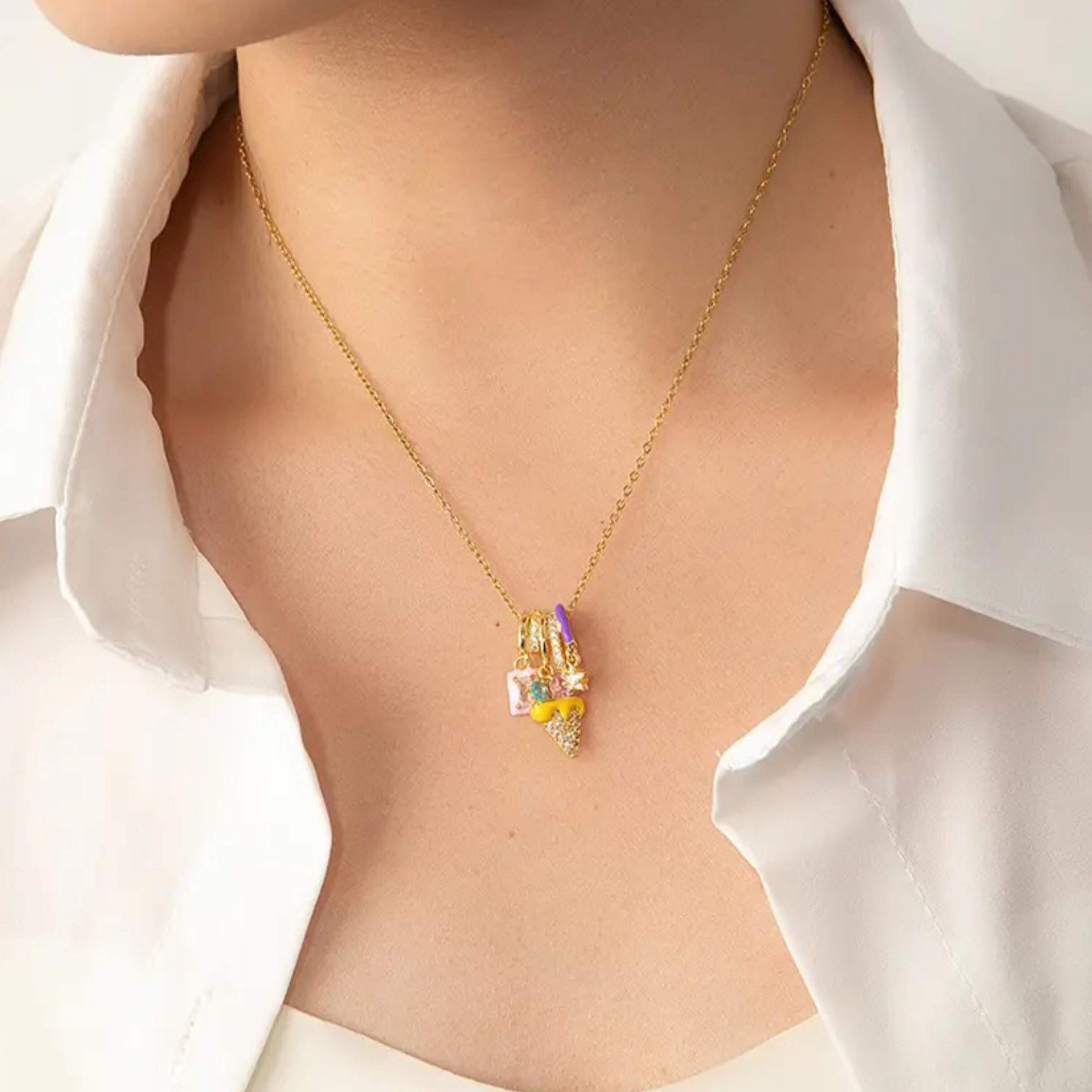 Golden Anti Tarnish Ice Cream Neckpiece