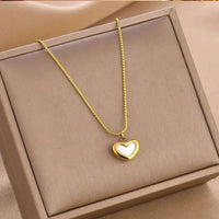 Golden Anti Tarnish Enamel Heart Neckpiece