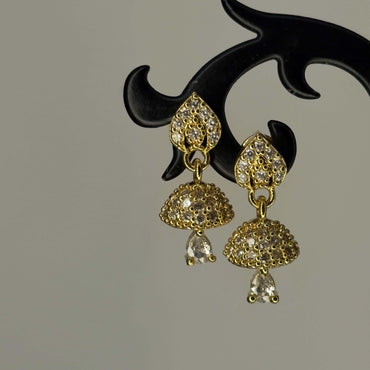 Golden AD Stone Jhumksd