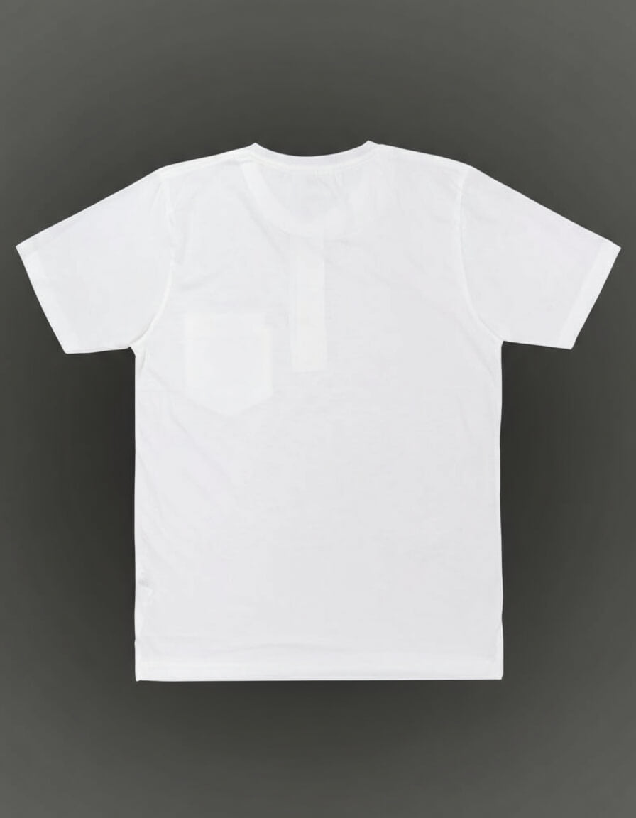 Henley Collar Cotton White