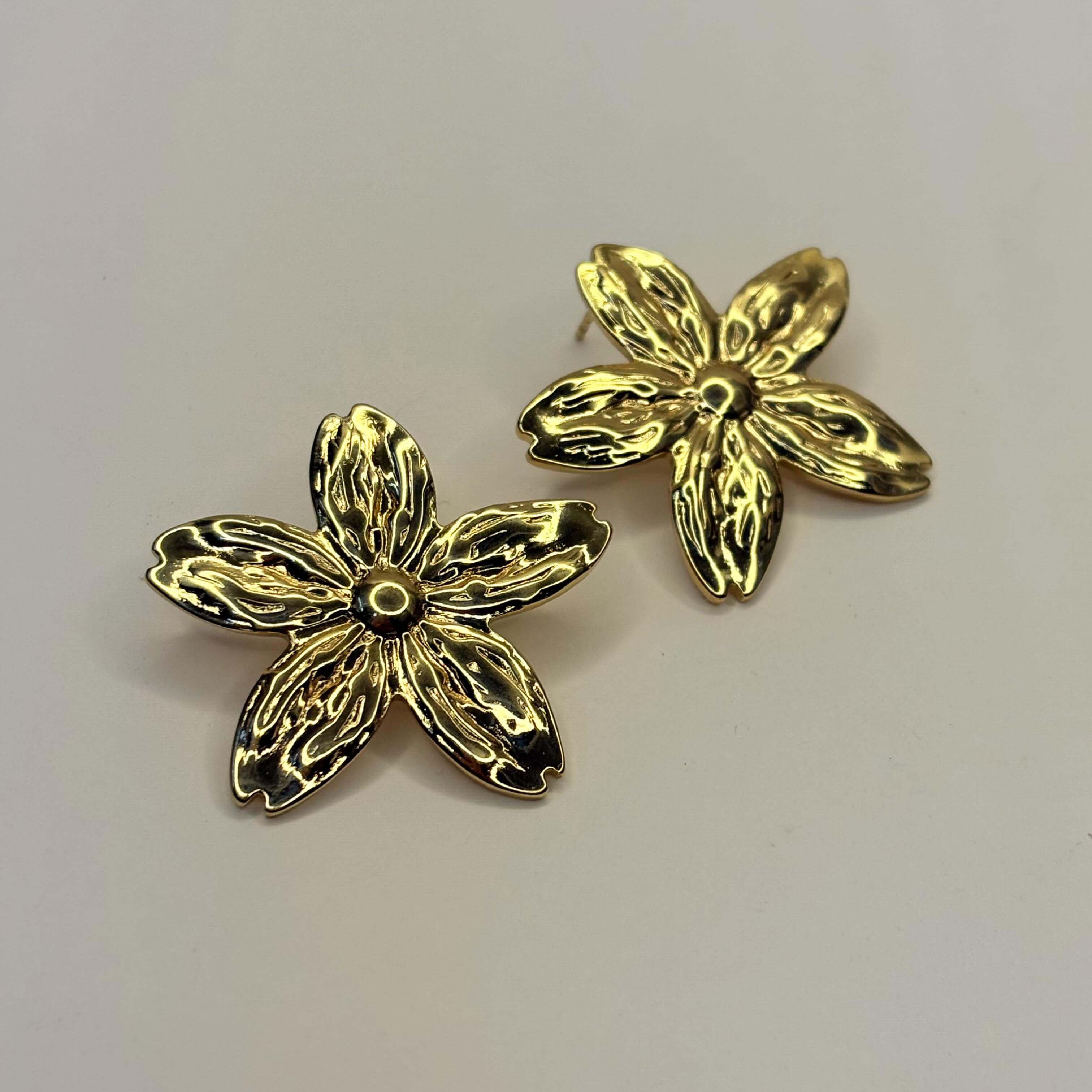 Golden Anti Tarnish Floral Earrings