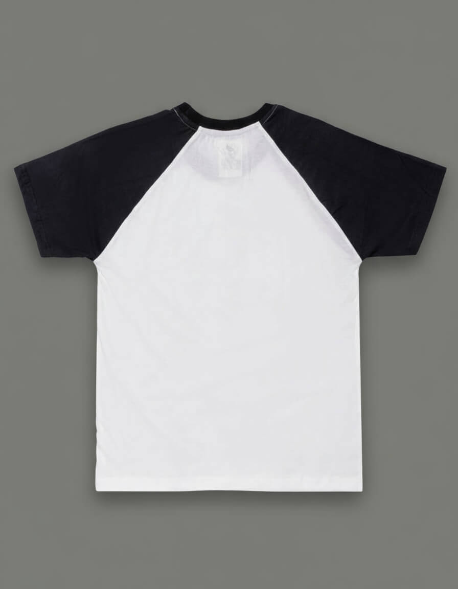 Raglan White And Black