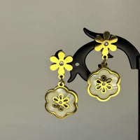 Golden Anti Tarnish Floral Danglers