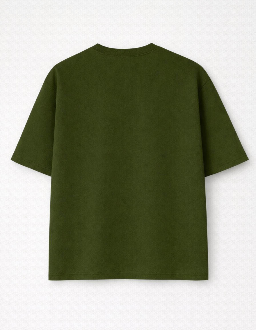 Olive Green Premium Looperknit Cotton Drop Shoulder