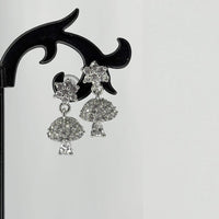 Silver AD Stone Jhumkas
