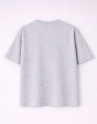 Light Grey Drop Shoulder Plain Cotton T-shirt