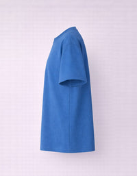 Ink Blue Drop Shoulder Plain Cotton T-shirt