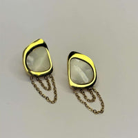 Golden Anti Tarnish Abstract Geometric Earrings