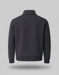 Dark Grey Melange Collar Jacket