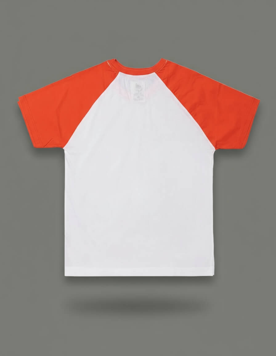 Raglan White And Red