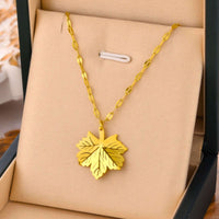 Golden Anti Tarnish Maple Leaf Neckpiece