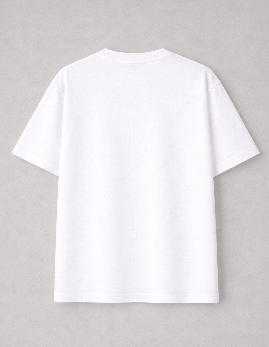 White Drop Shoulder Plain Cotton T-shirt