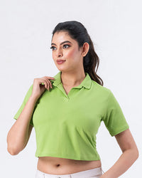Women Polo T Shirt Green