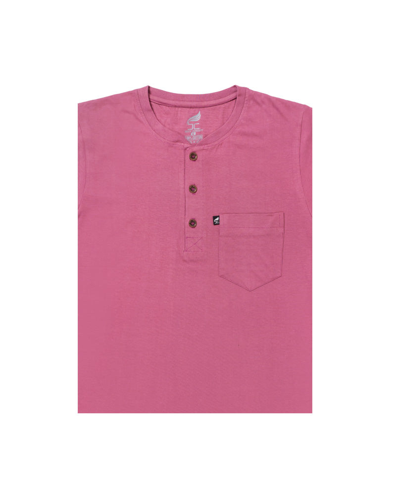 Henley Collar Pink