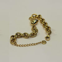 Gold Anti Tarnish Heart Chainlink Bracelet