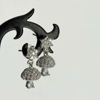 Silver AD Stone Jhumkas