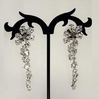Silver AD Stone Floral Danglers