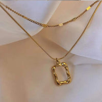 Golden Textured Double Layered Neckpiece