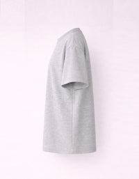 Light Grey Drop Shoulder Plain Cotton T-shirt