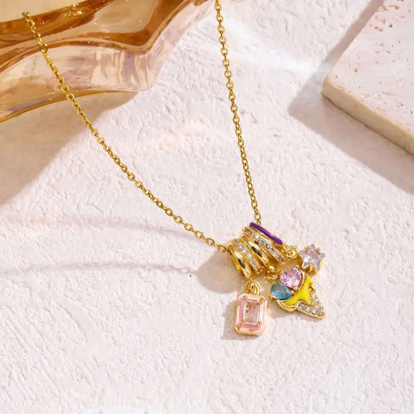 Golden Anti Tarnish Ice Cream Neckpiece