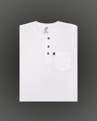 Henley Collar Cotton White