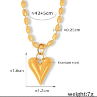 Golden Anti Tarnish Heart Neckpiece
